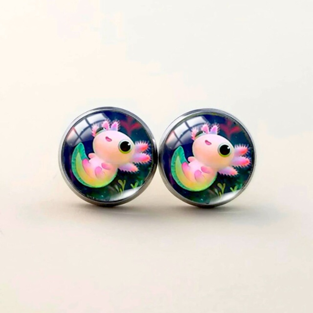 🤩 Kids/ Cartoon Graphic Round Stud Earrings NWT